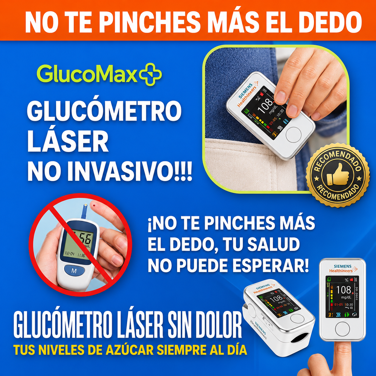 Monitor de glucemia sin pinchazos: rápido, sencillo y preciso